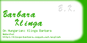 barbara klinga business card